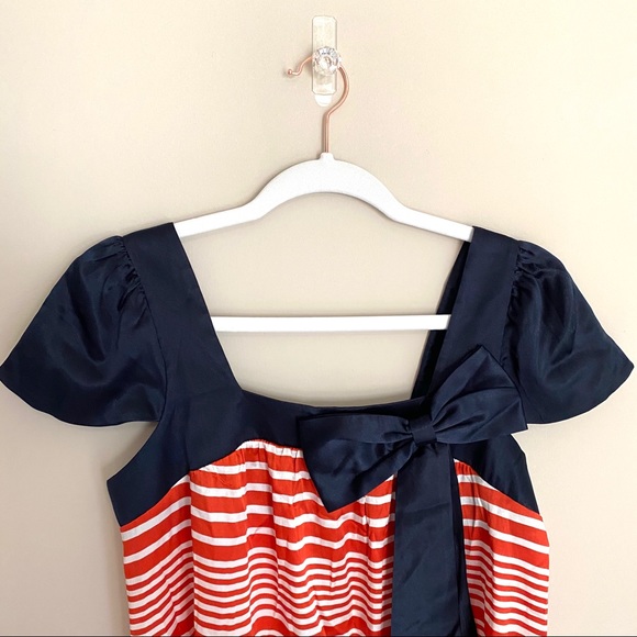 💎Guess • Silk Dark Blue/Red Dress - Picture 3 of 7